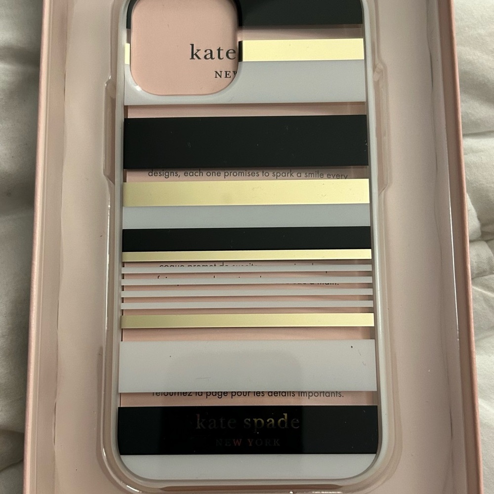 KATE SPADE iPhone 12 Mini Case Black GOLD White
